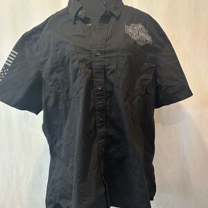 Harley-Davidson Black Casual Button Down Shirt